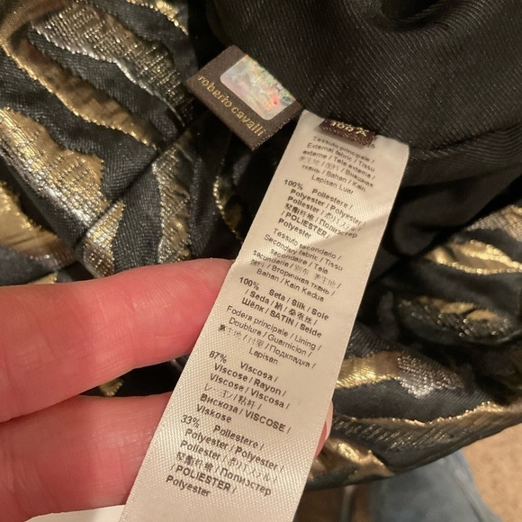 Roberto Cavalli stunning gold & black print dress - Picture 11 of 11